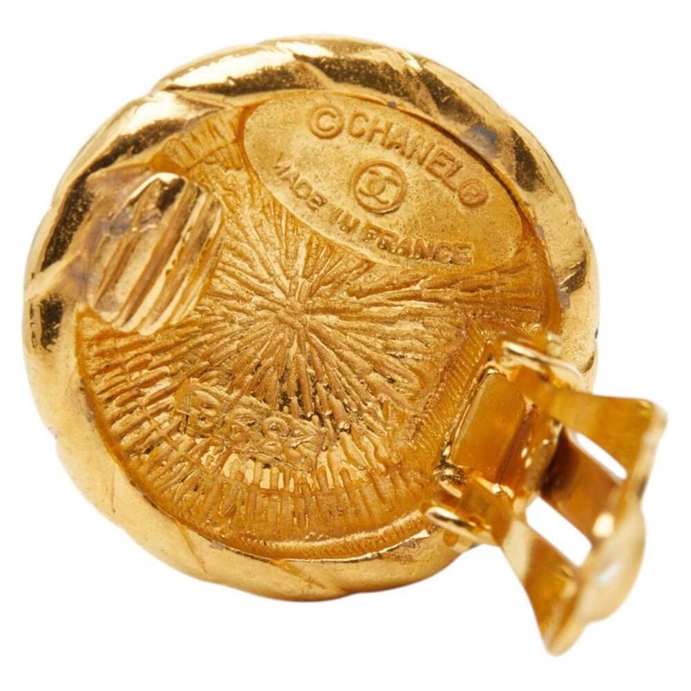CHANEL Authentic Vintage Gold Logo Earrings - Picture 4 of 5